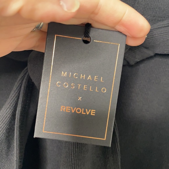 Michael Costello x REVOLVE Women's Tie Front Black Straight Leg Pant Size S NWT - Picture 4 of 6